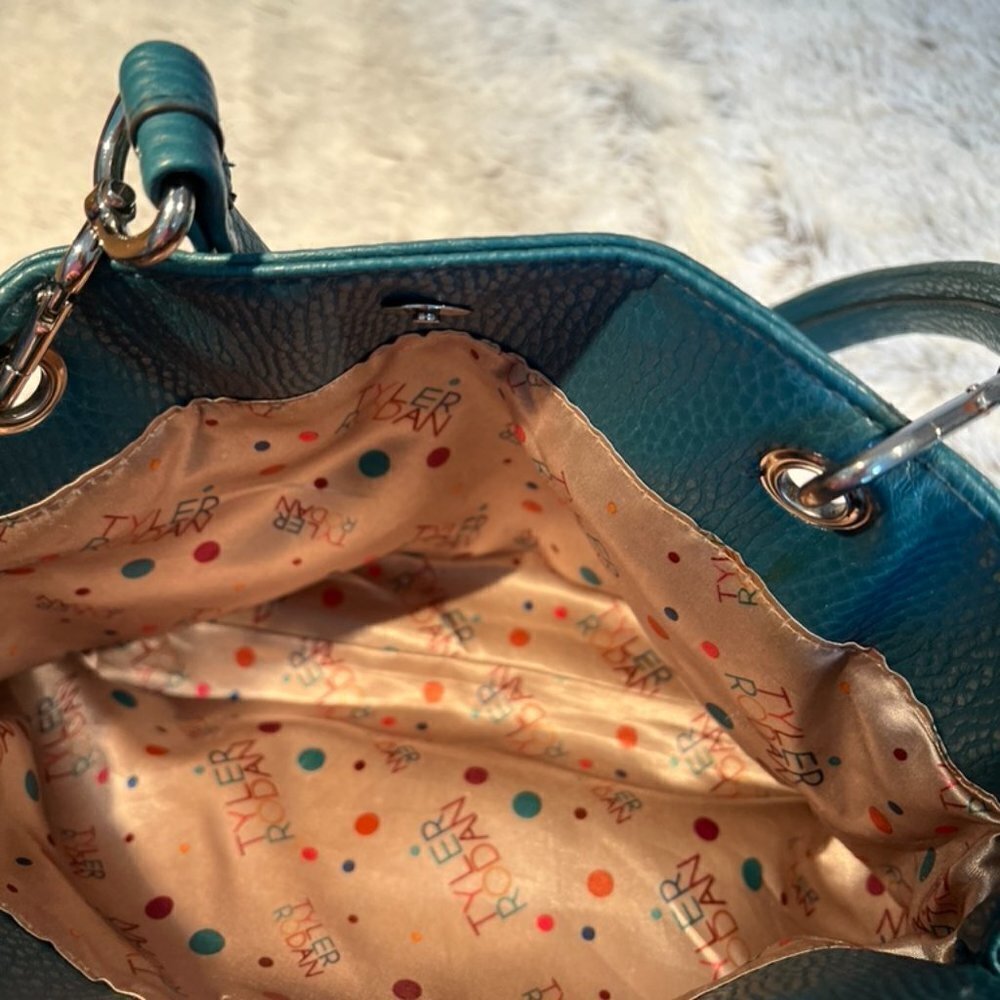 Women's Tyler Rodan Teal Purse with Double Straps - Picture 5 of 8